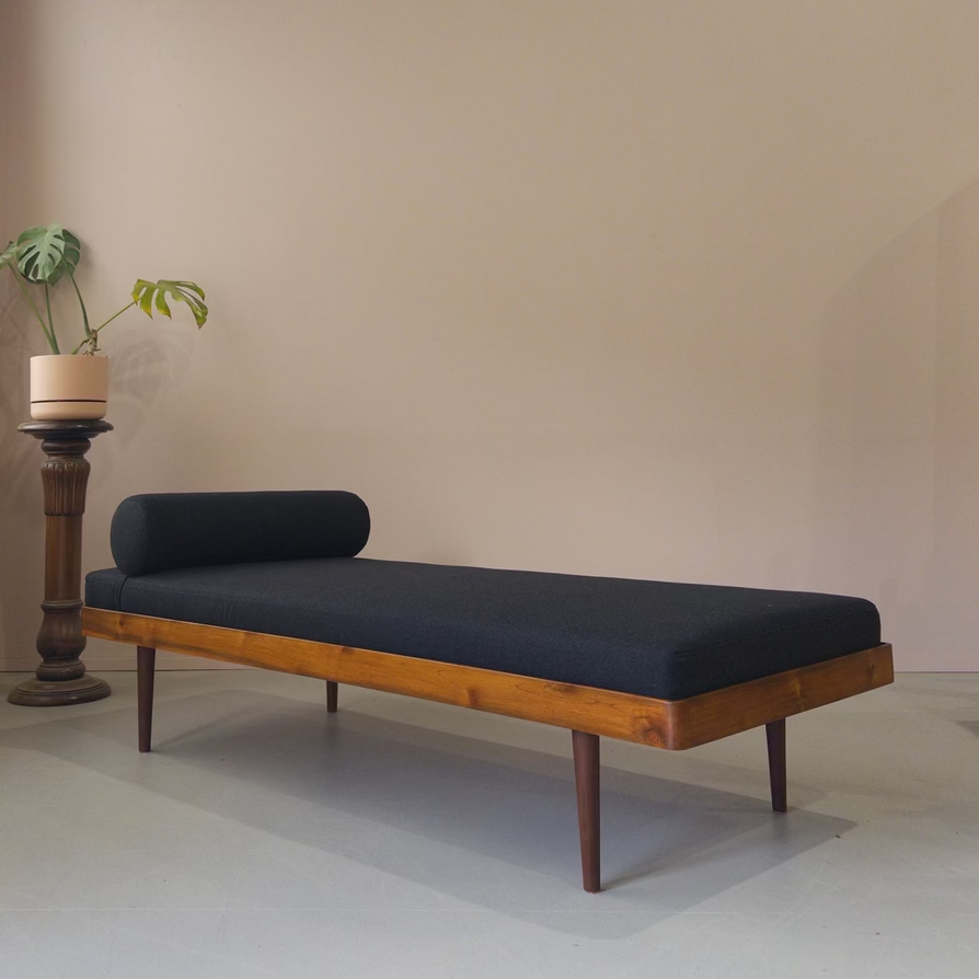 Danish Daybed in Teak & With New Fabric