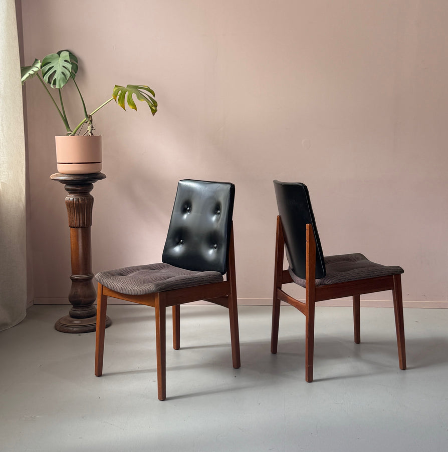 Six Noblett "Slab" Back Dining Chairs