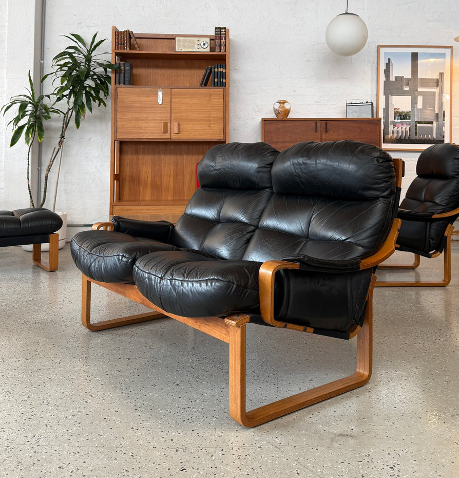 Tessa Monaco Two-Seater Sofa in Black Leather