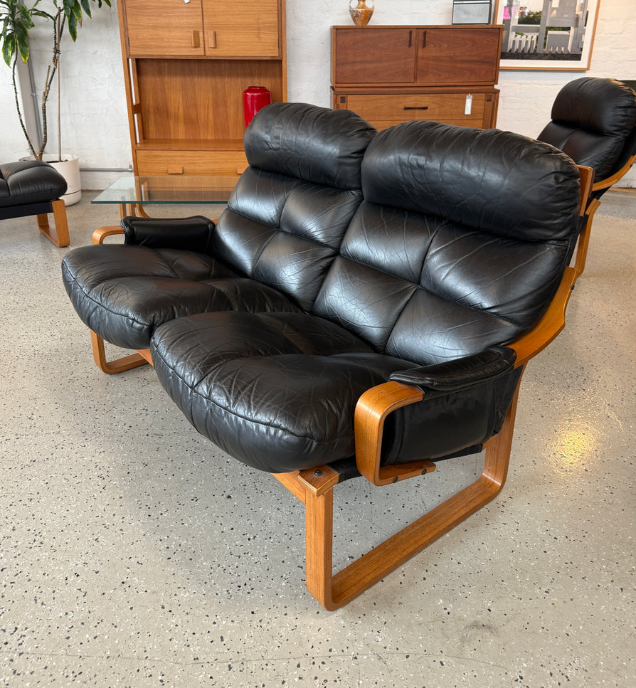 Tessa Monaco Two-Seater Sofa in Black Leather