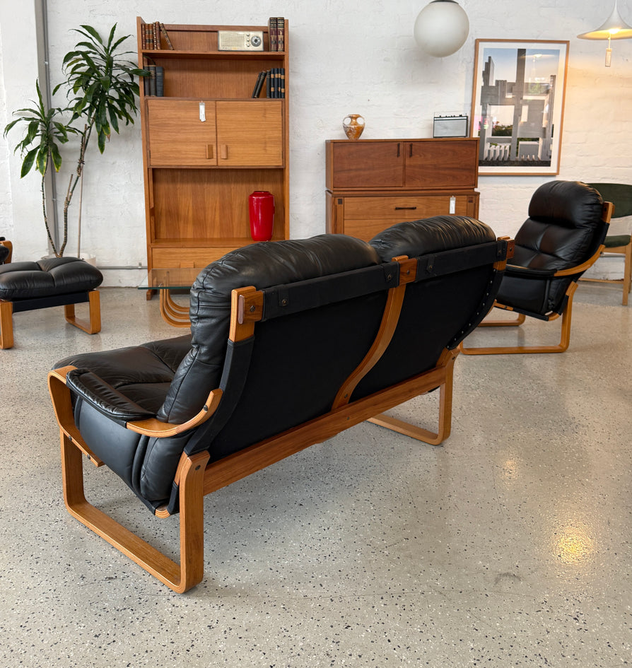 Tessa Monaco Two-Seater Sofa in Black Leather
