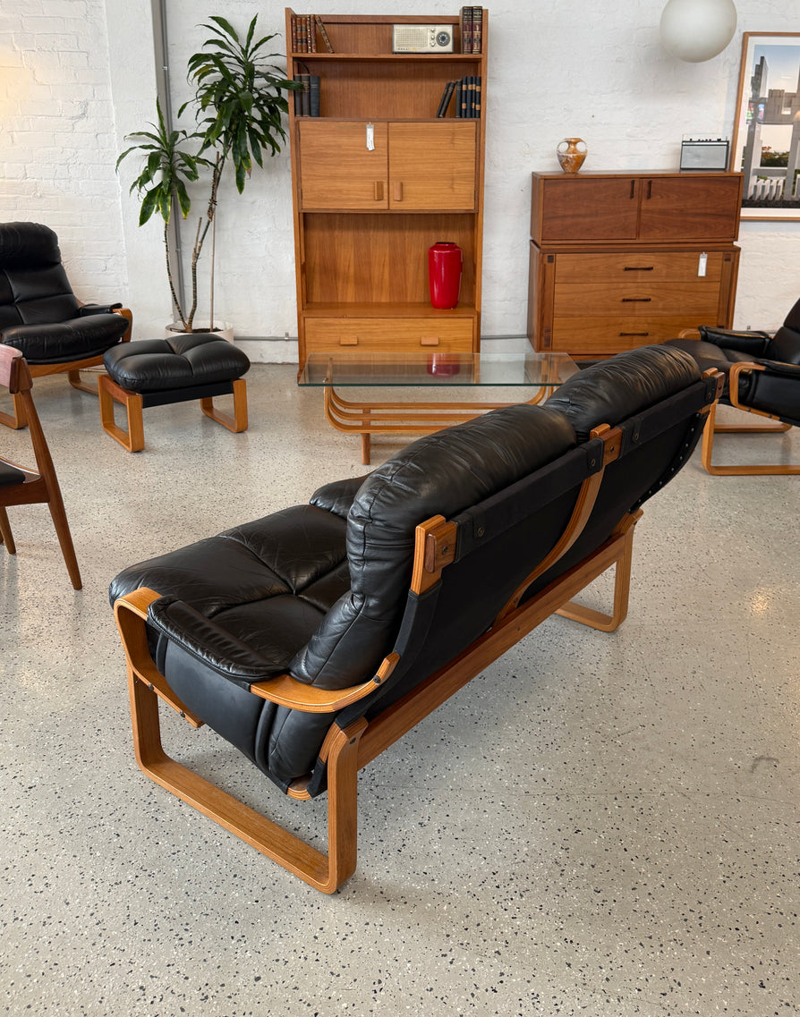 Tessa Monaco Two-Seater Sofa in Black Leather