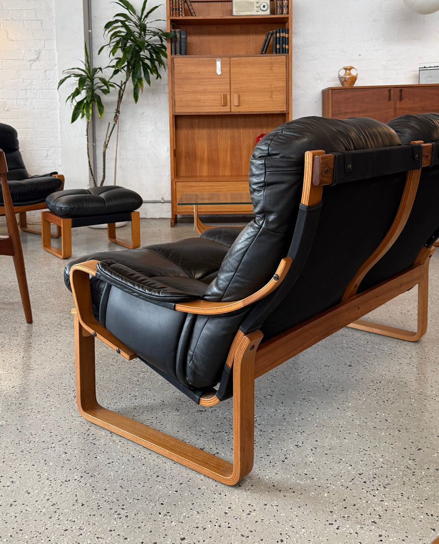 Tessa Monaco Two-Seater Sofa in Black Leather