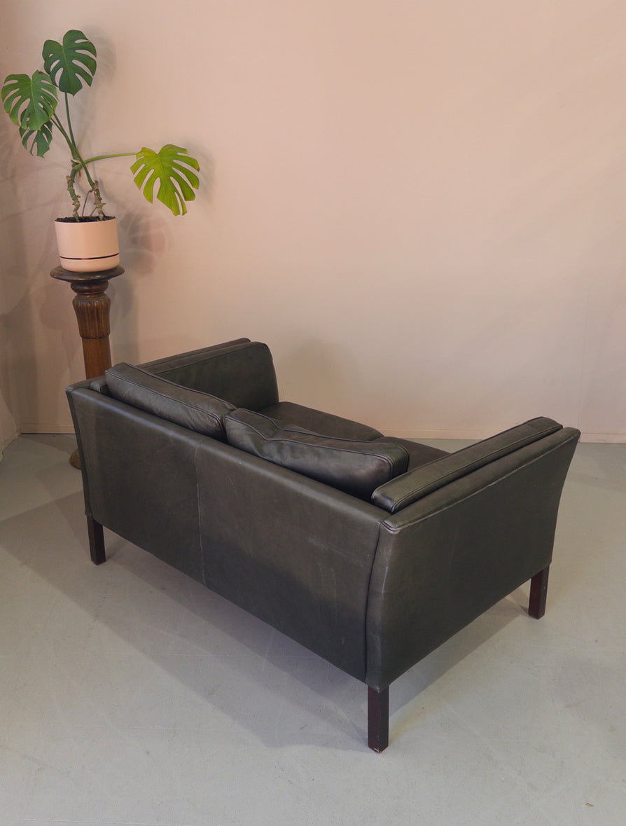 Stouby Two Seater Sofa in Dark Grey Leather