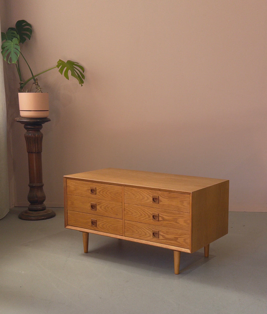Low-Profile Chest of Drawers in Oak