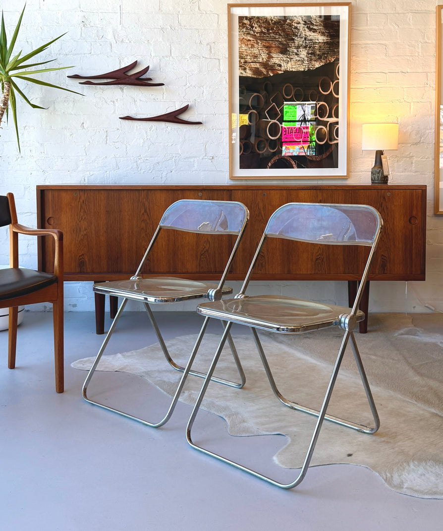 Pair of Original Giancarlo Piretti “Plia” Folding Chairs