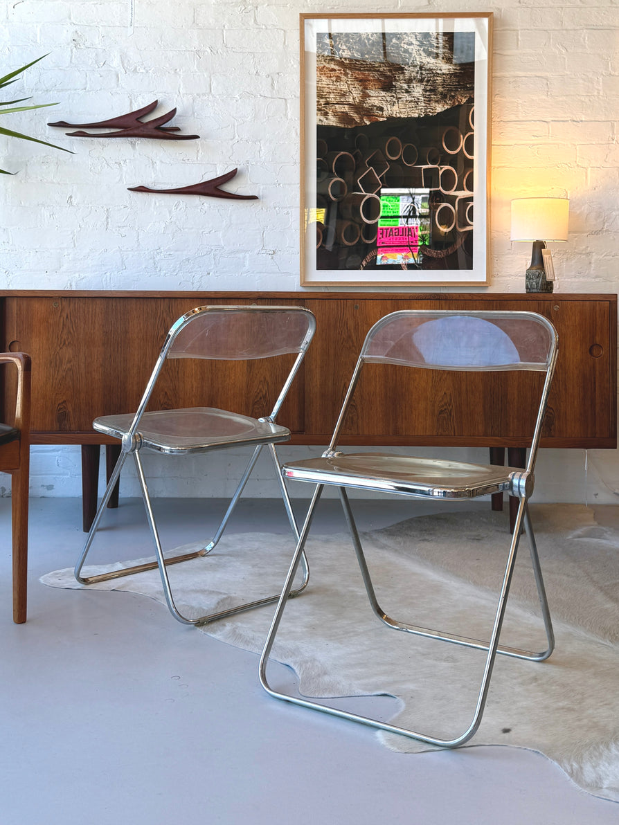 Pair of Original Giancarlo Piretti “Plia” Folding Chairs