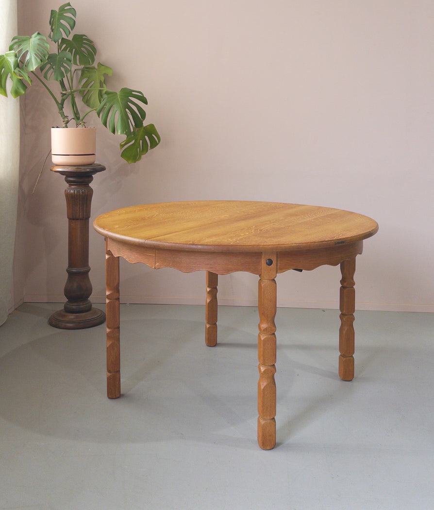 Henning Kjærnulf Round Extension Dining Table in Oak