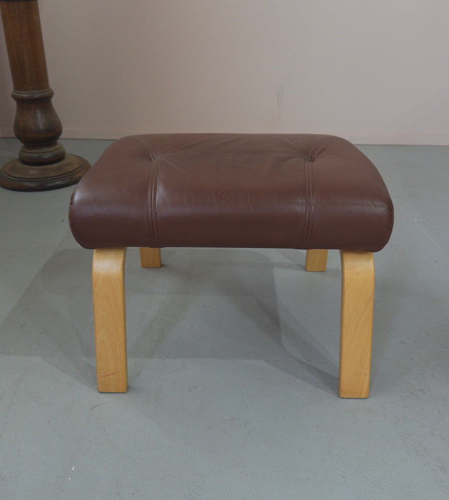 Danish Bentwood Footstool in Chocolate
