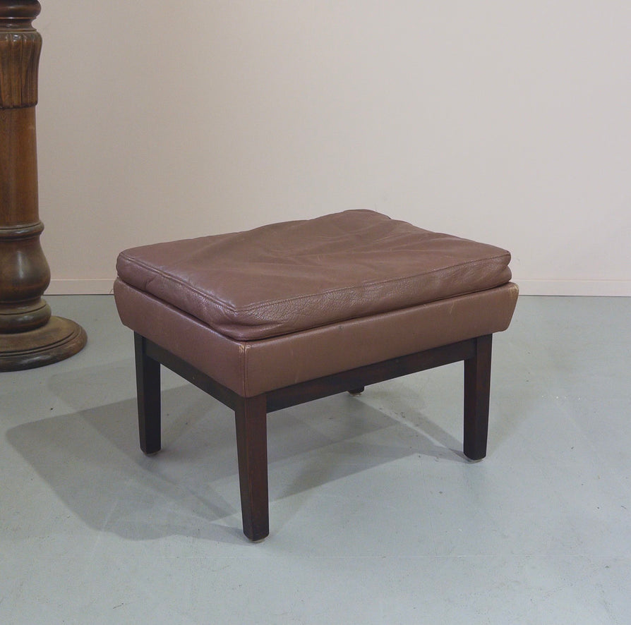 Danish Footstool in Milk Chocolate Leather