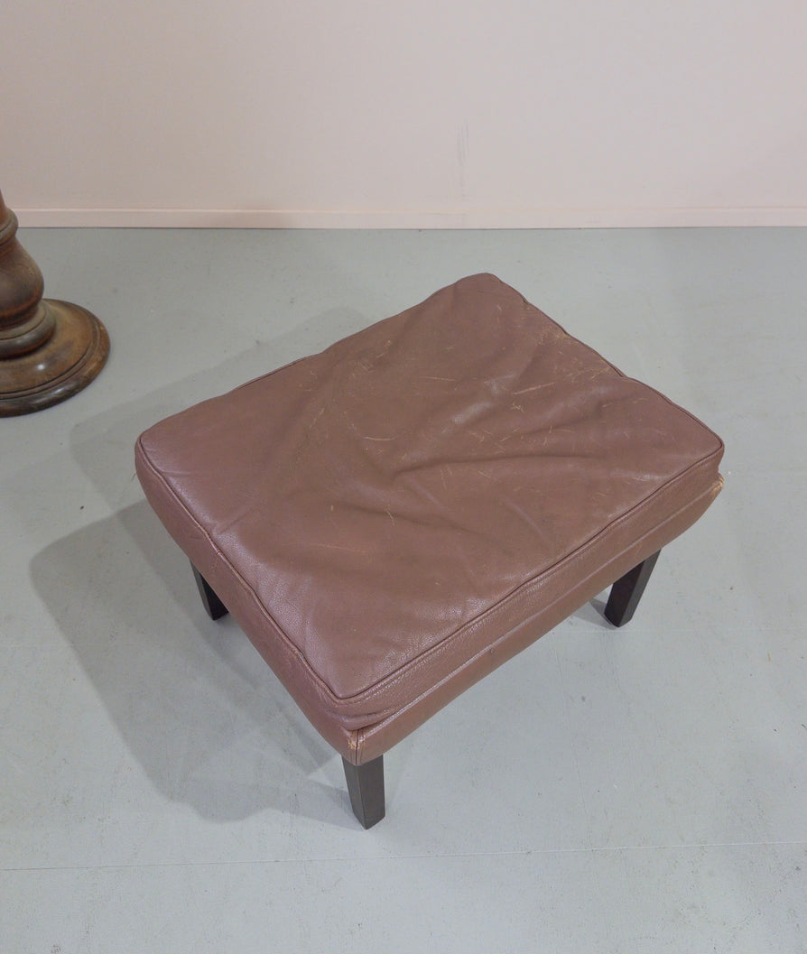 Danish Footstool in Milk Chocolate Leather