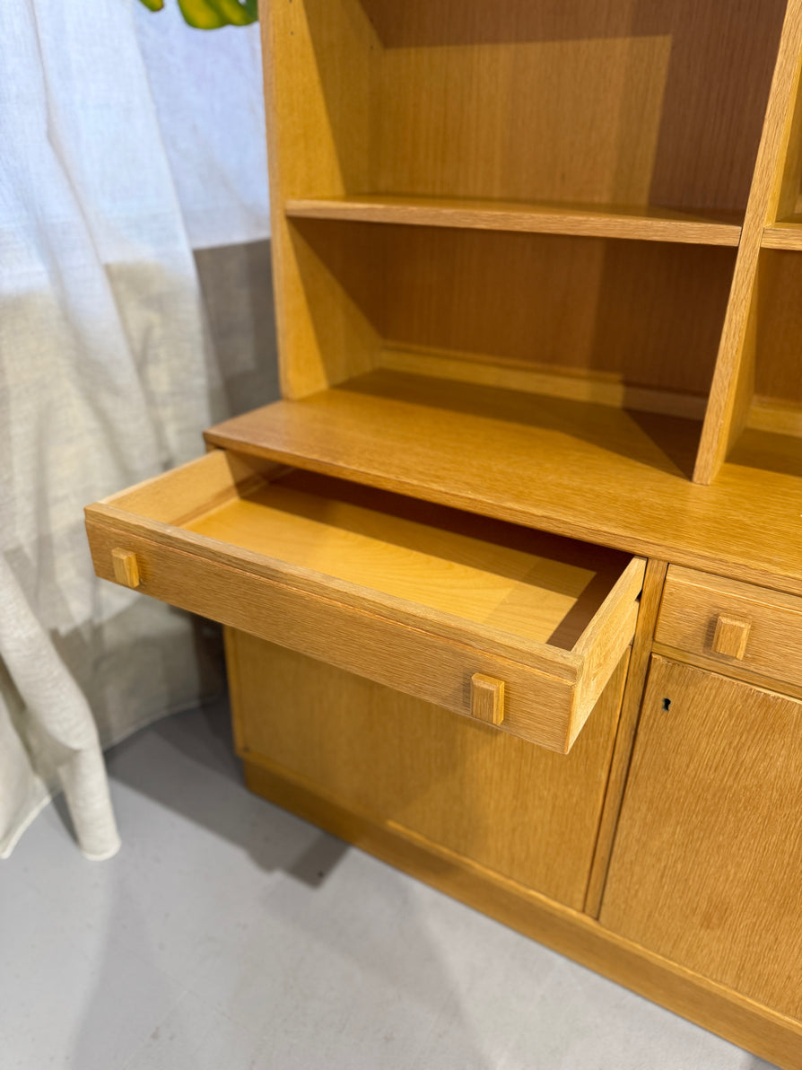 Three-Bay Danish Wall Unit in European Oak