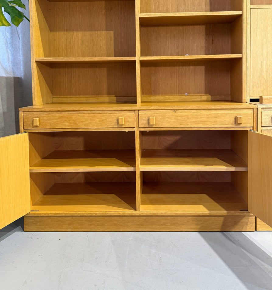 Three-Bay Danish Wall Unit in European Oak