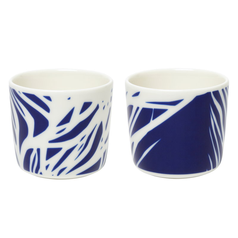 Pair of Marimekko Coffee / Tea Cups - Oiva / Ruudut