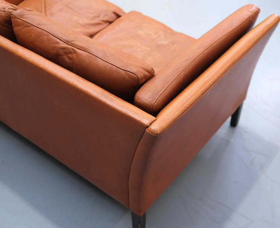 Two Seater Sofa in Tan Leather