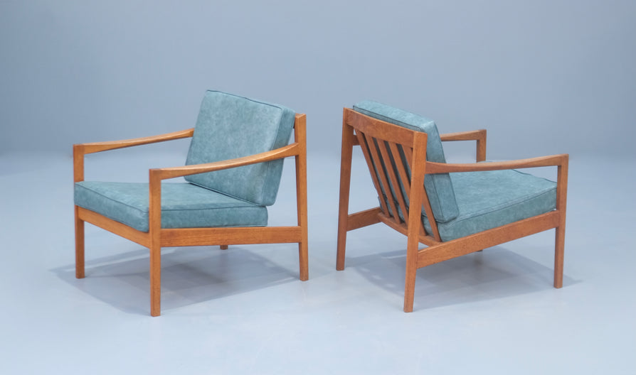 Pair of Danish Easy Chairs in Teak