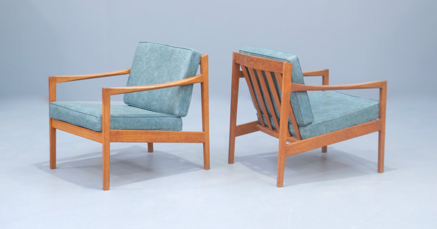 Pair of Danish Easy Chairs in Teak