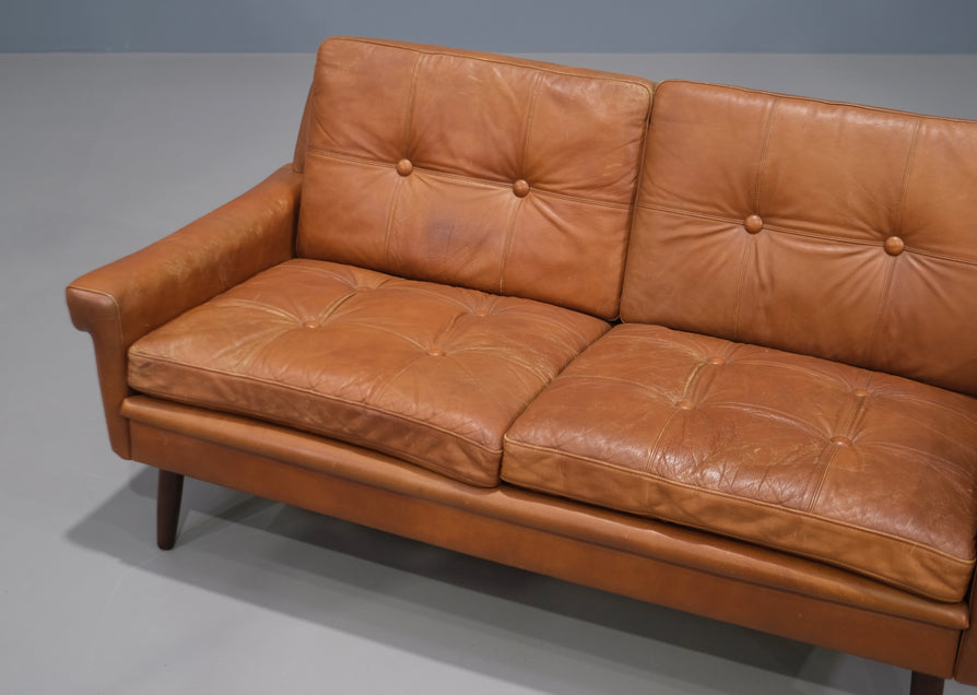 Skipper Two Seater Sofa in Tan Leather