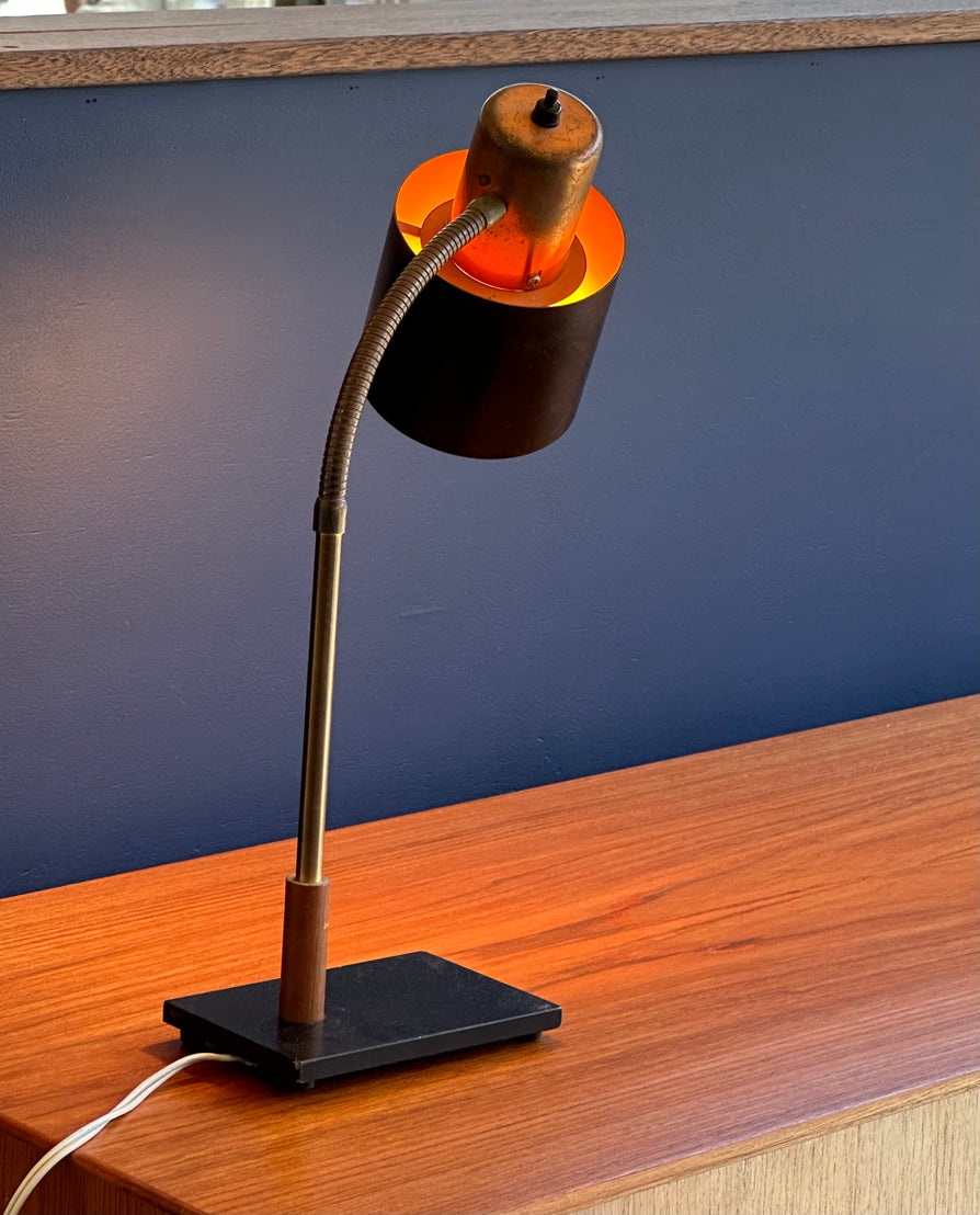 Mid-Century Desk Lamp in Copper