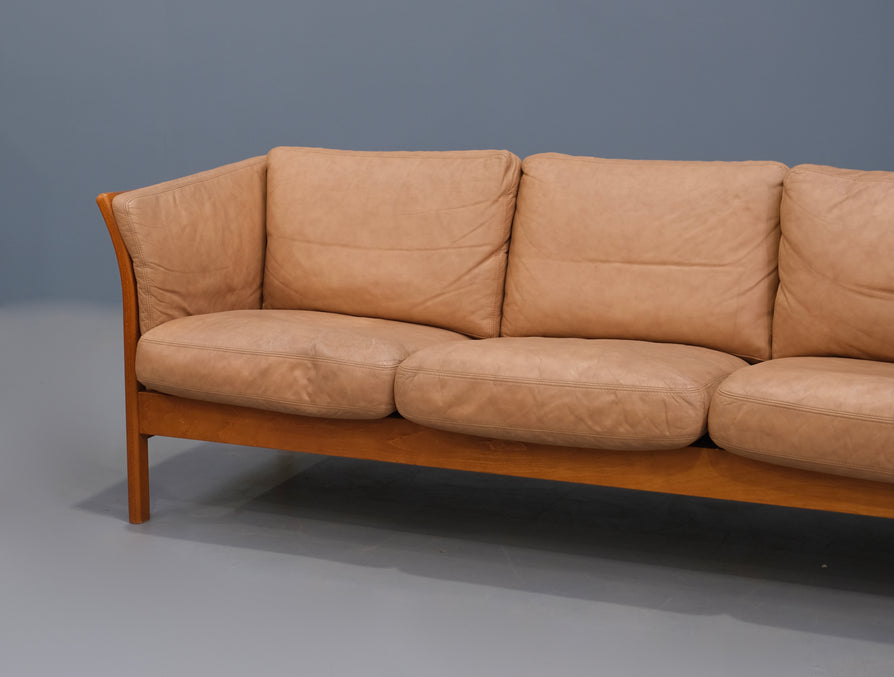 Danish Three Seater Sofa in Leather