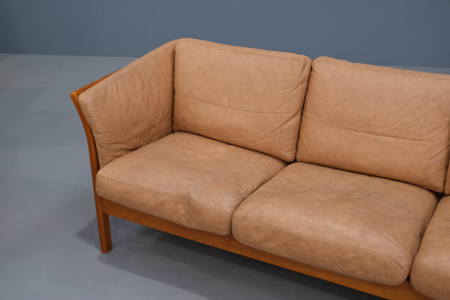Danish Three Seater Sofa in Leather