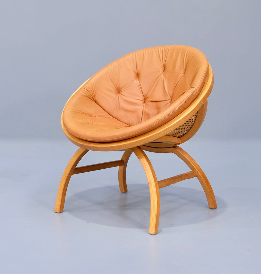 Danish Saucer Chair in Leather