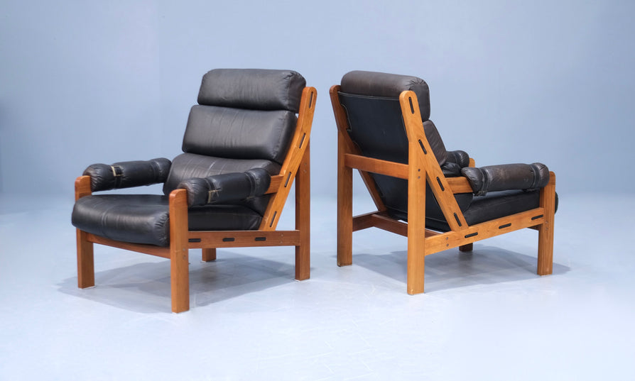 Pair of Danish Deluxe Lounge Chairs
