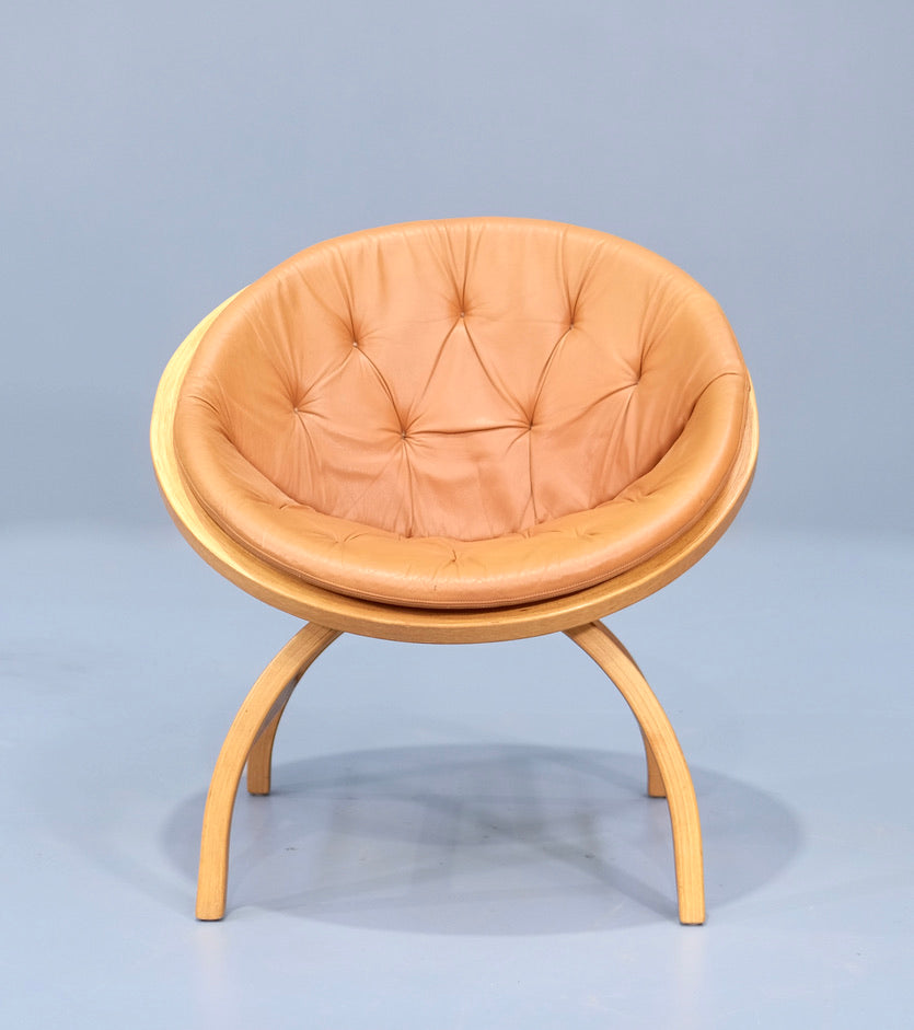 Danish Saucer Chair in Leather