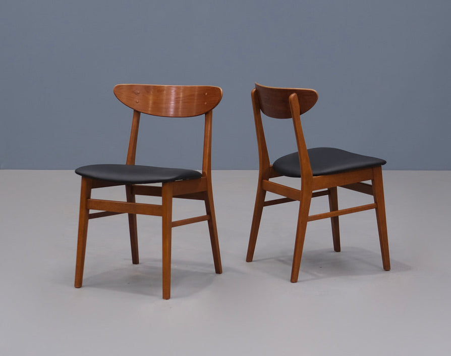 Six Farstrup Dining Chairs in New Black Vinyl