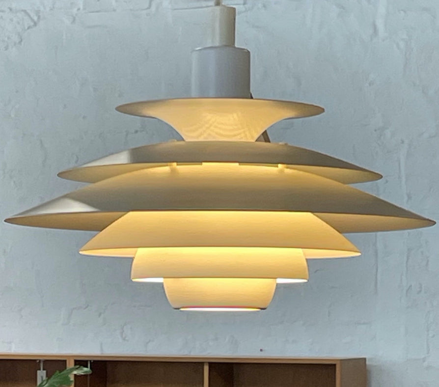 Louvered Pendant in White
