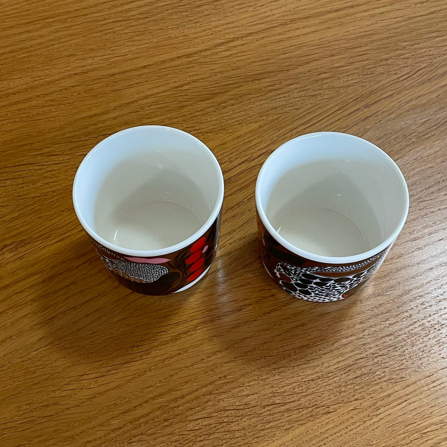 Marimekko Pair of Coffee Cups - Oiva / Rusakko