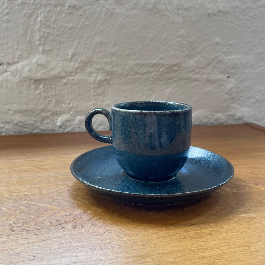Glazed Ceramic Espresso Cup & Saucer Set - Urumi