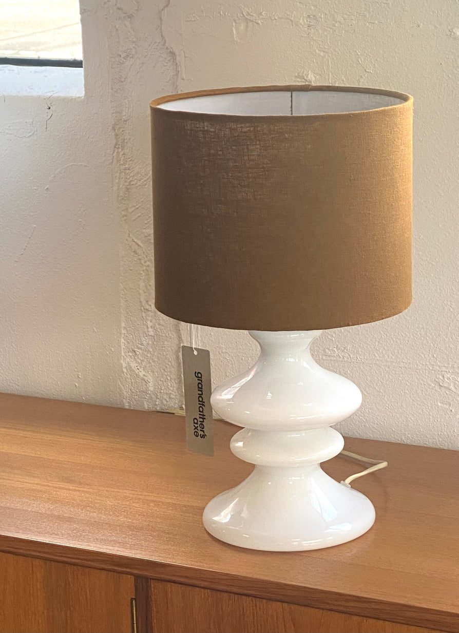 Holmegaard Table Lamp in White Glass